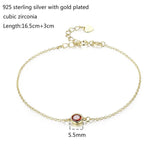 925 Silver Stone Charm Bracelet Women Girls Jewelry