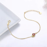 925 Silver Stone Charm Bracelet Women Girls Jewelry