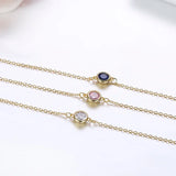 925 Silver Stone Charm Bracelet Women Girls Jewelry