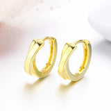 925 Silver Cross Circle Small Loop Huggie Hoop Earrings For Women