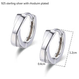 925 Silver Cross Circle Small Loop Huggie Hoop Earrings For Women