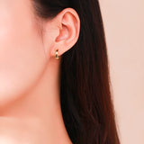 925 Silver Cross Circle Small Loop Huggie Hoop Earrings For Women