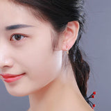 925 Silver CZ Circle Small Huggie Hoop Earrings For Women Girls