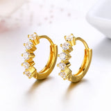 925 Silver CZ Circle Small Huggie Hoop Earrings For Women Girls