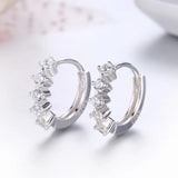 925 Silver CZ Circle Small Huggie Hoop Earrings For Women Girls