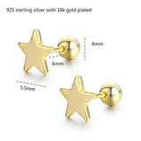 Star Stud Earrings Sterling Silver for Women