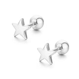 Star Stud Earrings Sterling Silver for Women
