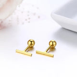 925 Silver Geo Bar Earrings for Women Girls Kids