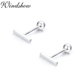 925 Silver Geo Bar Earrings for Women Girls Kids