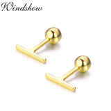 925 Silver Geo Bar Earrings for Women Girls Kids