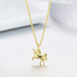 925 Silver Horse Charm Pendant Short Chokers Necklace Women Girls Chain Jewelry