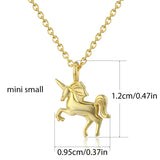 925 Silver Horse Charm Pendant Short Chokers Necklace Women Girls Chain Jewelry