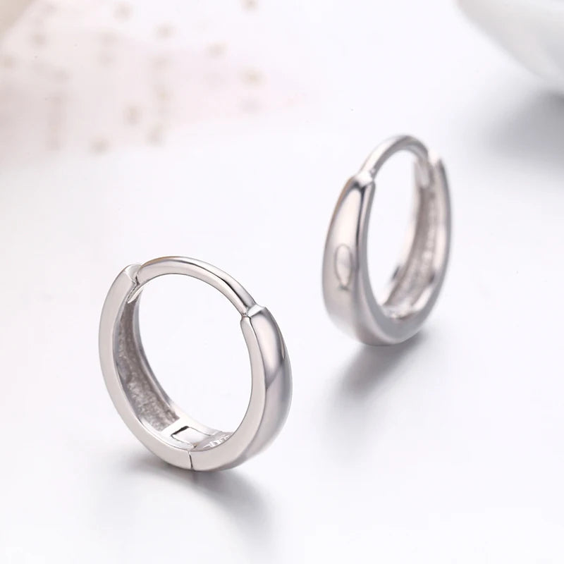 925 Silver Small Huggie Hoop Earrings For Women Men