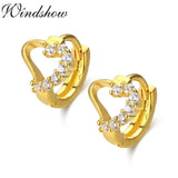 925 Silver Heart CZ Circle Huggie Hoop Earrings