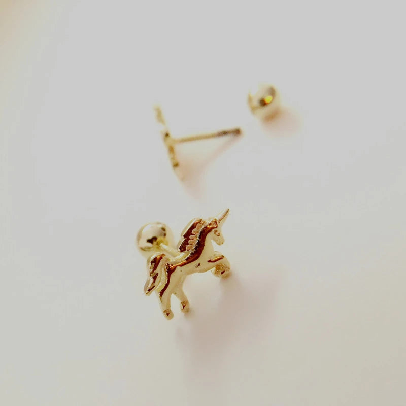 925 Silver Unicornio Horse Earrings for Women Girls Kids