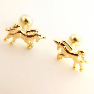 925 Silver Unicornio Horse Earrings for Women Girls Kids