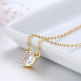 925 Silver London CZ Pendant Choker Necklace for Women