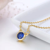 925 Silver London CZ Pendant Choker Necklace for Women
