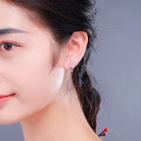 925 Silver CZ Small Loop Huggie Hoop Earrings For Women