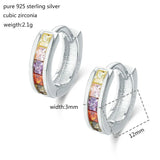 925 Silver CZ Small Loop Huggie Hoop Earrings For Women