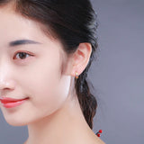 925 Silver CZ Small Loop Huggie Hoop Earrings For Women