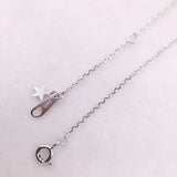 925 Silver Heart Angle Choker Necklace Crisis Moonlight Rose Red Stone Peach