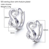 925 Silver Infinity CZ Circle Small Huggie Hoop Earrings Girls