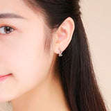 925 Silver Infinity CZ Circle Small Huggie Hoop Earrings Girls
