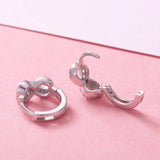 925 Silver Infinity CZ Circle Small Huggie Hoop Earrings Girls
