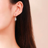 925 Silver Cat Charm Dangle Earrings for Women Girls Kids Jewelry