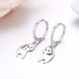 925 Silver Cat Charm Dangle Earrings for Women Girls Kids Jewelry