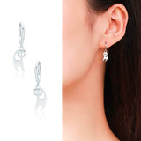 925 Silver Cat Charm Dangle Earrings for Women Girls Kids Jewelry