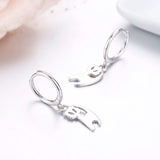925 Silver Cat Charm Dangle Earrings for Women Girls Kids Jewelry