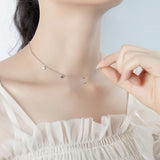 925 Silver Star Necklace Moon Pendant Jewelry Birthday Gift