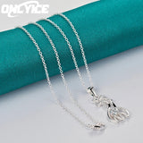 925 Silver Necklace 16-30 Inch Zircon Two Giraffes Pendant Jewelry