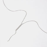 925 Silver Necklace Geometric Zircon Tassel Chain Women Jewelry Gift