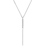 925 Silver Necklace Geometric Zircon Tassel Chain Women Jewelry Gift