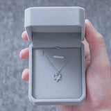 925 Silver Necklace Heart Diamond Love Hollow Clavicle Chain Birthday Gift