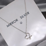 925 Silver Necklace Heart Diamond Love Hollow Clavicle Chain Birthday Gift