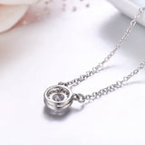 925 Silver CZ Charm Pendant Short Choker Necklace for Women Girls