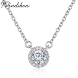 925 Silver CZ Charm Pendant Short Choker Necklace for Women Girls