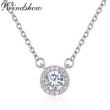 925 Silver CZ Charm Pendant Short Choker Necklace for Women Girls
