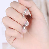925 Silver Small Huggie Hoops Earrings Star Moon Wedding Party Jewelry