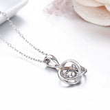 925 Silver CZ Cross Pendant Necklace Women Girls Jewelry Gift