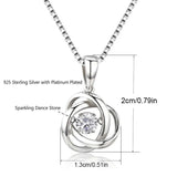 925 Silver CZ Cross Pendant Necklace Women Girls Jewelry Gift