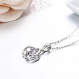 925 Silver CZ Cross Pendant Necklace Women Girls Jewelry Gift