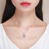 925 Silver CZ Cross Pendant Necklace Women Girls Jewelry Gift