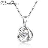 925 Silver CZ Cross Pendant Necklace Women Girls Jewelry Gift