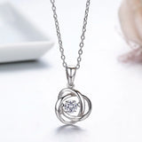 925 Silver CZ Cross Pendant Necklace Women Girls Jewelry Gift