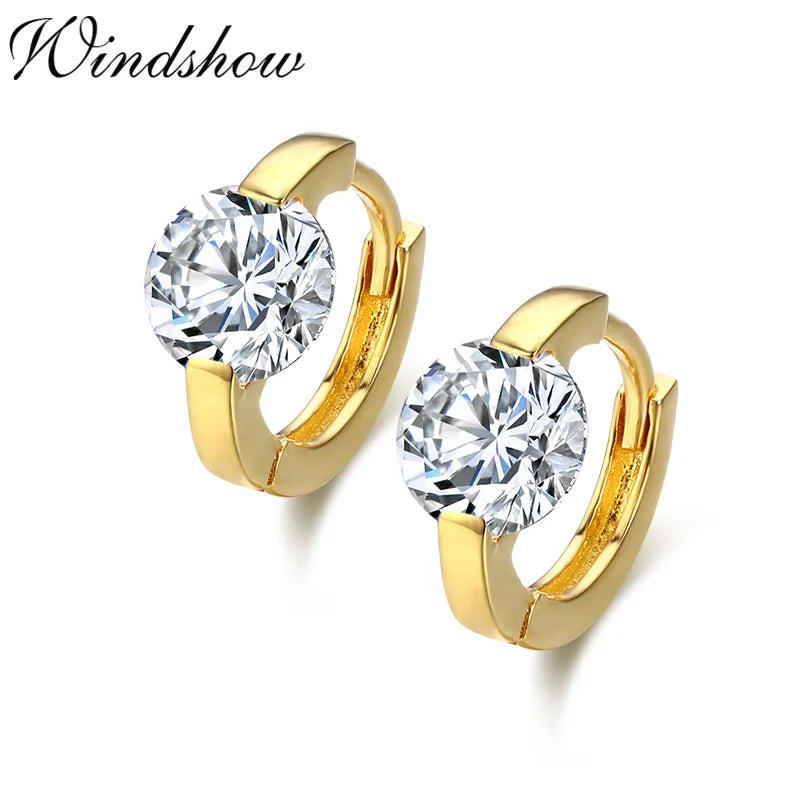 925 Silver CZ Small Loop Huggie Hoop Earrings For Women Girls